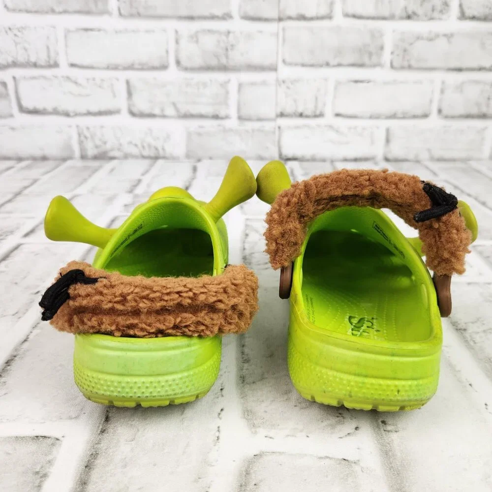 Crocs x Dream Works Shrek Classic Clogs Kids Size 13 Lime Green Ears Shoe Casual